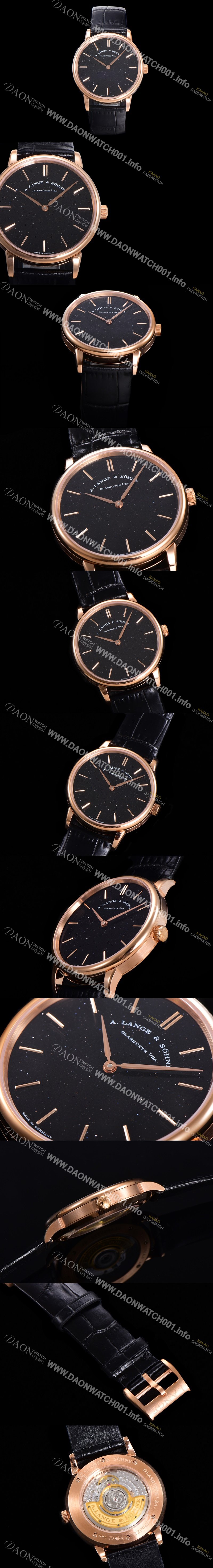홍콩명품 [아랑게운트죄네] 남성용 색소니아 씬 211.033 랑게 39미리 18k 로즈골드 블랙 다이얼 오토매틱 무브먼트 LAN40885