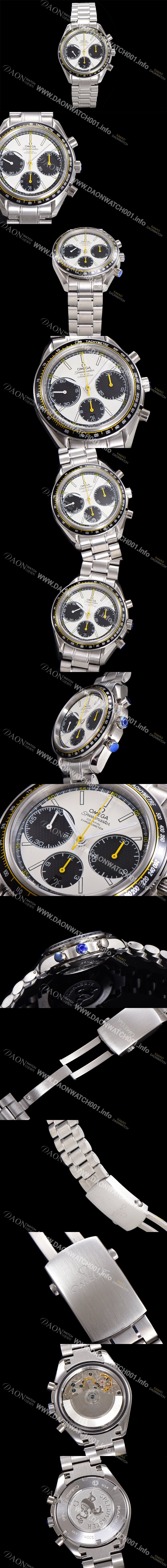 홍콩명품 [오메가] 남성용시계 뉴 레이싱 크로노 스프드마스터 레이싱 크로노그래프 오토매틱 ETA7750-2 타입 40mm 메탈줄시계 화이트다이얼 omg2626