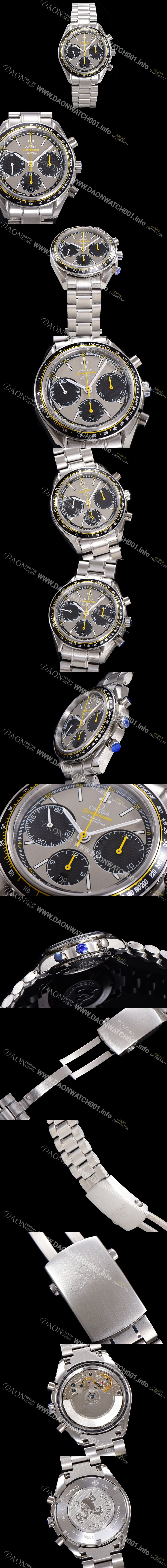 홍콩명품 [오메가] 남성용시계 뉴 레이싱 크로노 스프드마스터 레이싱 크로노그래프 오토매틱 ETA7750-2 타입 40mm 메탈줄시계 그레이다이얼 omg4808