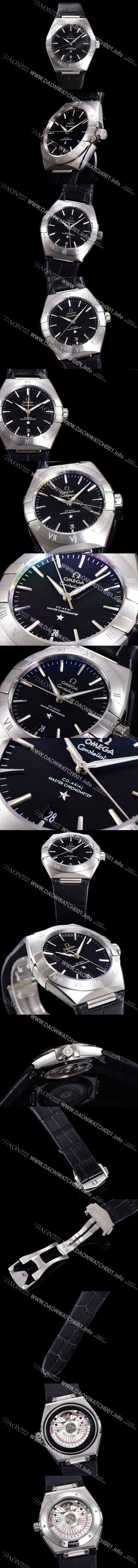 홍콩명품 [오메가] 남성용 1:1수제공정! 무브UP 컨스틸레이션 코-엑시얼 마스터 오토매틱 Cal.8900타입 41mm  가죽/우레탄 믹스 그레이다이얼  omg44298
