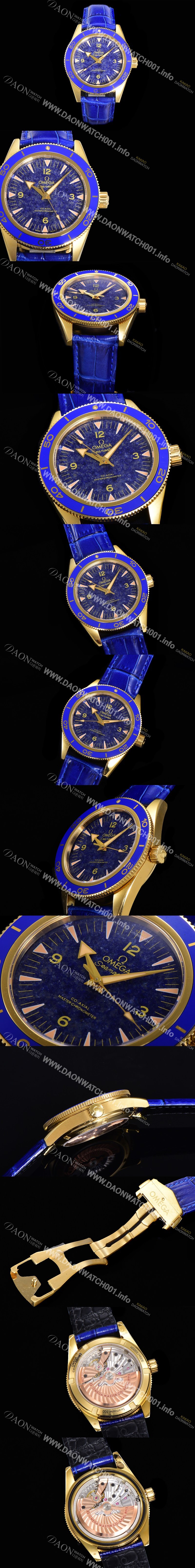 홍콩명품 [오메가]남성용 2021 씨마스터 300 Co-Axial 크로노미터 234.63.41.21.99.002 옐로우골드 오토매틱 므브먼트 41mm 블루다이얼 OMG12806