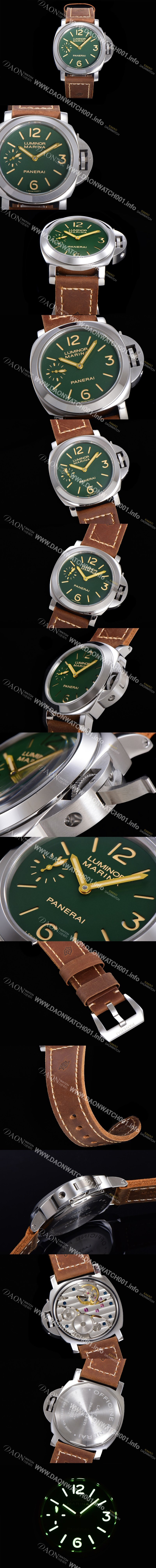 홍콩명품 [파네라이] 남성용 루미노르 PAM00911 마리나 8-Days 그린다이얼 44mm 수동형 무브먼트 PAN01352
