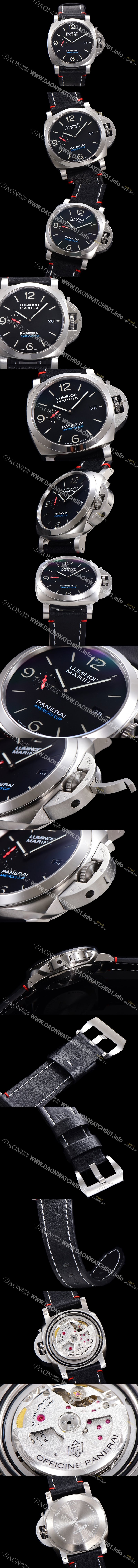 홍콩명품 [파네라이] 남성용 루미노르 1950 3데이 44미리 PAM00732 오토매틱 P.9010타입 가죽줄 블랙다이얼 pan9532