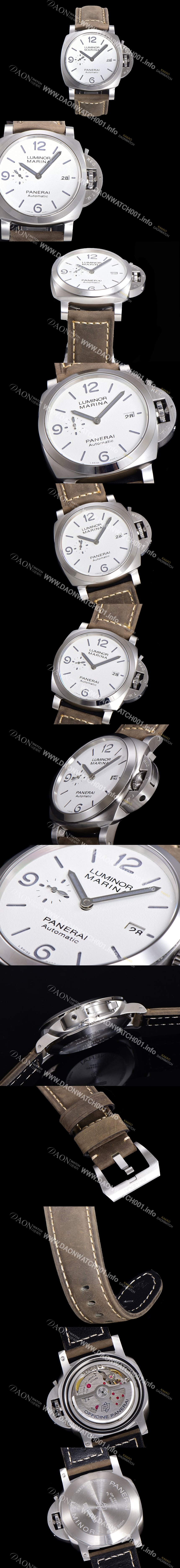 홍콩명품 [파네라이] 남성용 PAM01314 루미노르 마리나 오토매틱 Cal P.9010 타입 44mm 가죽줄 화이트다이얼 pan5201