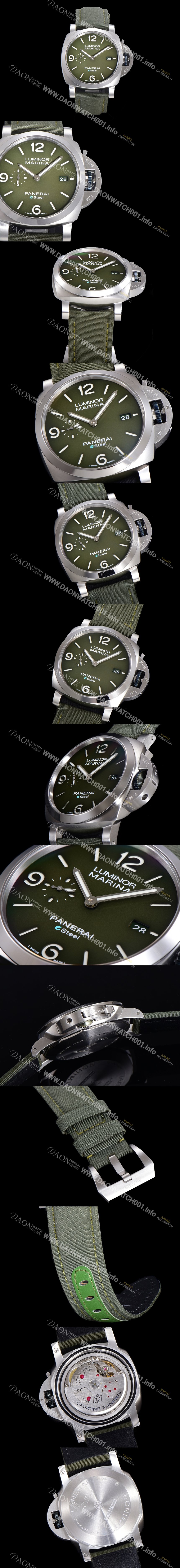 홍콩명품 [파네라이] 남성용 PAM01356 루미노르 마리나 오토매틱 Cal P.9010 타입 44mm 가죽줄 그린다이얼 pan9239