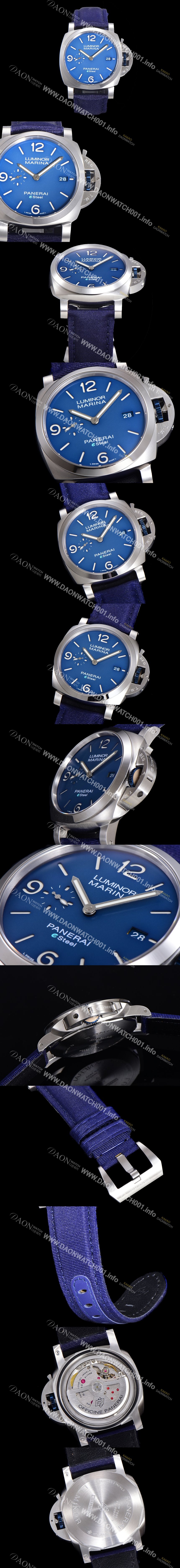 홍콩명품 [파네라이] 남성용 PAM01157 루미노르 마리나 오토매틱 Cal P.9010 타입 44mm 가죽줄 블루다이얼 pan9152