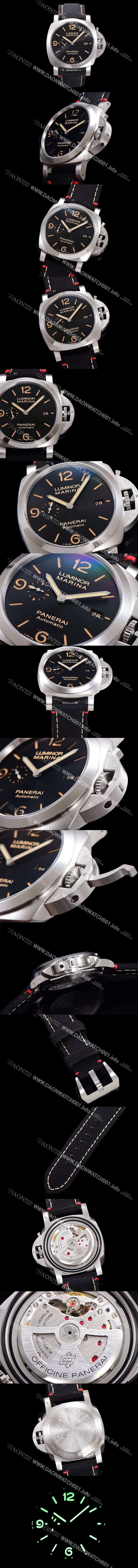 홍콩명품 [파네라이] 남성용 루미노르 마리나 PAM01025 오토매틱 Cal. P9010 타입 44mm 나토천 블랙다이얼 pan9442