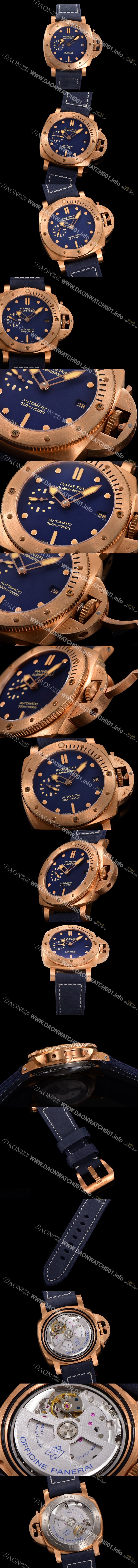 홍콩명품 [파네라이] 남성용 서브미시블 PAM01074 브론즈 블루 다이얼 PAN0416