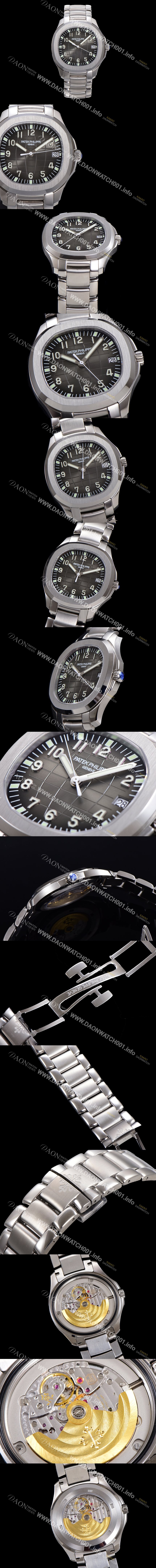 홍콩명품 [파텍필립] 남성용 아쿠아넛 데이터 5167/1A001 오토매틱 324 타입 무브 40mm 메탈줄 그레이다이얼  pat3191