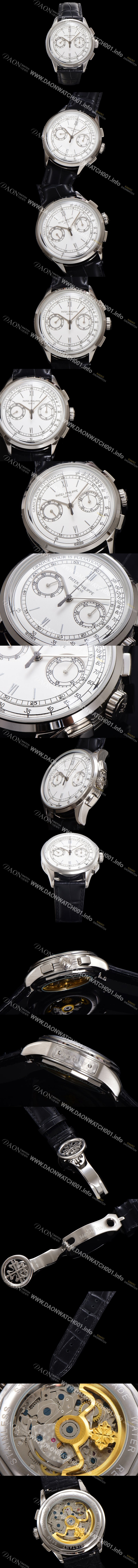 홍콩명품 [파텍필립] 남성용 컴플리케이션 5170G 크로노그래프 오토매틱 7750 타입 39mm 가죽줄 화이트 다이얼 pat2205