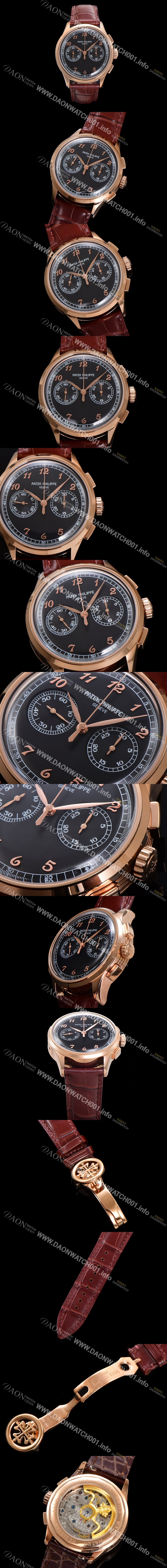 홍콩명품 [파텍필립] 남성용 컴플리케이션 5170G 크로노그래프 18k로즈골드 오토매틱 7750 타입 39mm 가죽줄 블랙 다이얼 pat2213