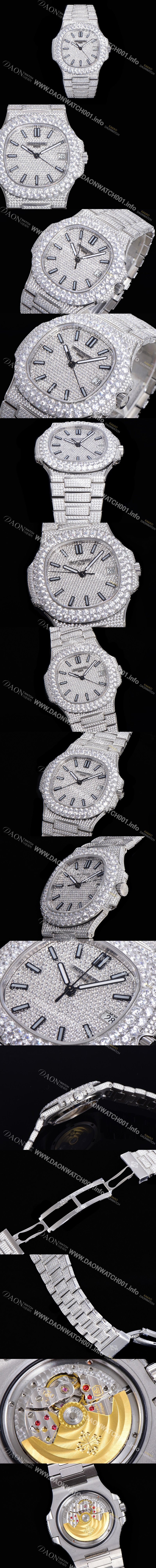 홍콩명품 [파텍필립] 남성용 노틸러스 7021/1G-001 보석/큐빅 셋팅 오토매틱 Cal.324 S C 타입 40미리 메탈 보석다이얼 PAT72547