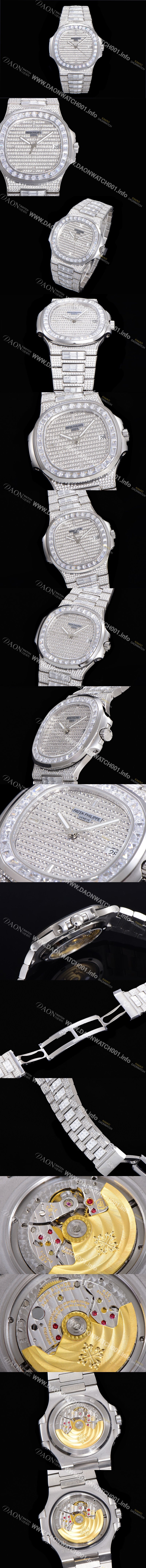 홍콩명품 [파텍필립] 남성용 노틸러스 5719/10G-010 보석/큐빅 셋팅 오토매틱 Cal.324 S C 타입 40미리 메탈 보석다이얼 PAT74089