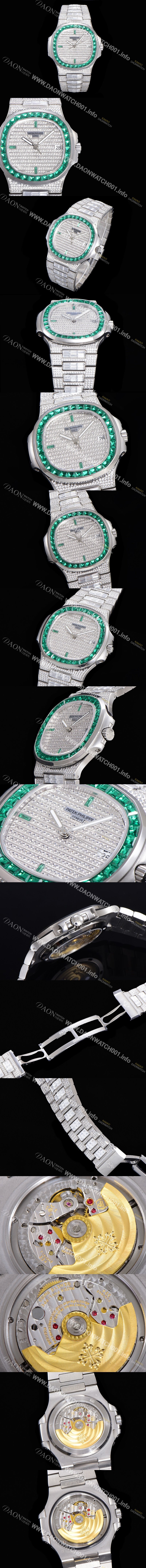 홍콩명품 [파텍필립] 남성용 노틸러스 5719/10G-010 보석/큐빅 셋팅 오토매틱 Cal.324 S C 타입 40미리 메탈 보석다이얼 PAT74096