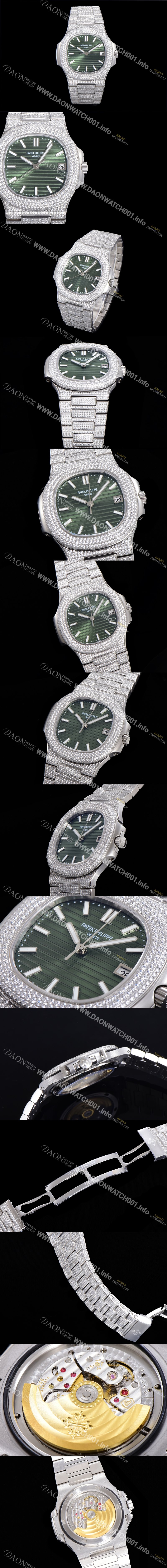 홍콩명품 [파텍필립] 남성용 노틸러스 5711/1R-010 보석/큐빅 셋팅 오토매틱 Cal.324 S C 타입 40미리 그린다이얼 PAT75704