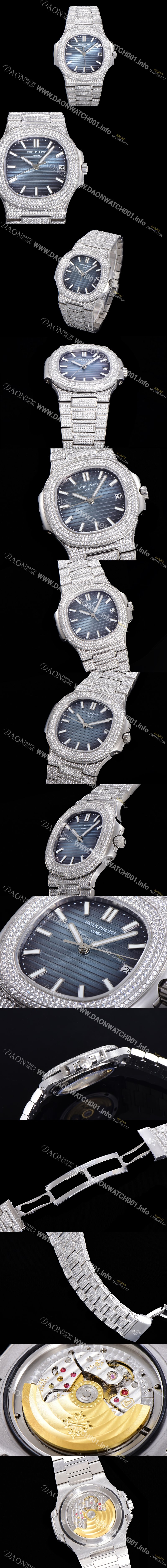 홍콩명품 [파텍필립] 남성용 노틸러스 5711/1R-010 보석/큐빅 셋팅 오토매틱 Cal.324 S C 타입 40미리 블루다이얼 PAT75710