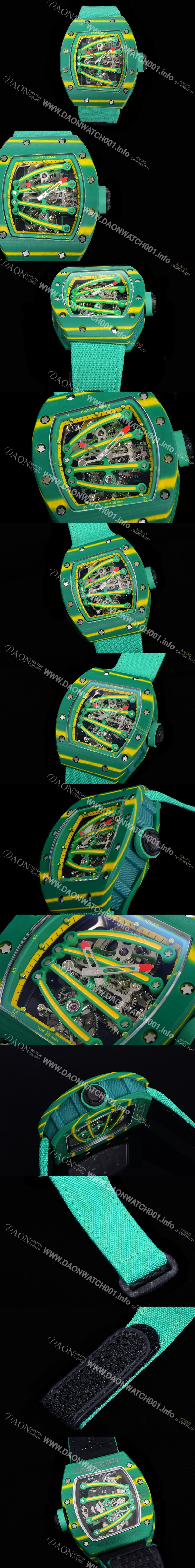 홍콩명품 [리차드밀레] 남성용 리차드밀 RM59-01 요한블랙 투어빌론 카본재질 51mm 스켈레톤 다이얼 오토매틱 무브먼트 RIC01414