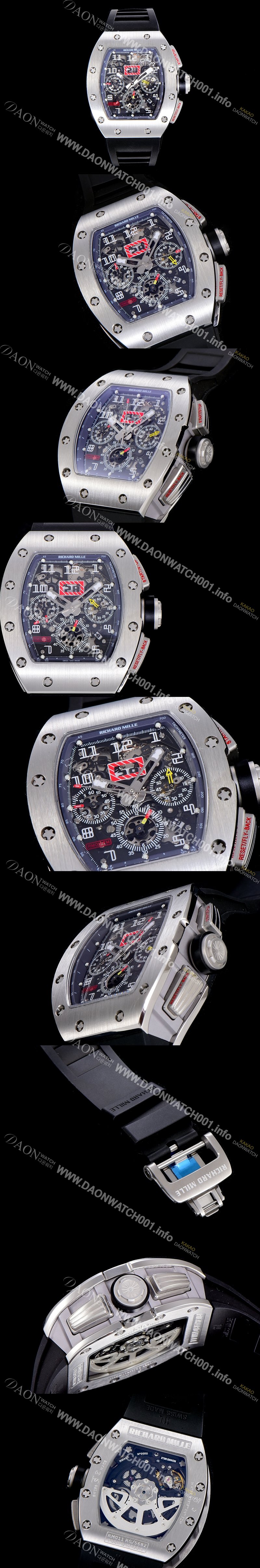 홍콩명품 [리차드밀레] 남성용 최고급형 RM11-03 플라이백 크로노그래프 50미리 스켈레톤 다이얼 오토매틱 무브먼트 RIC08224