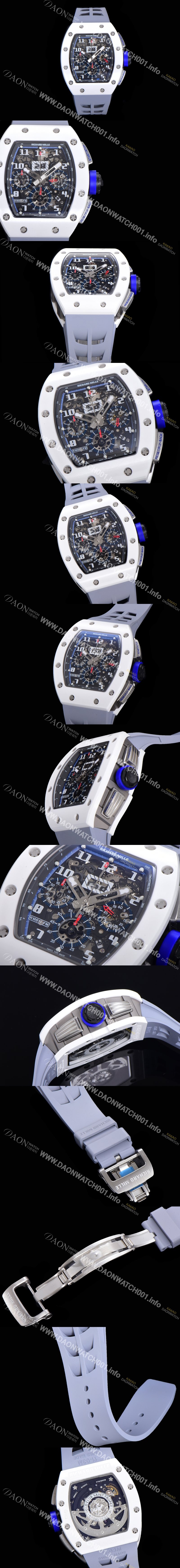 홍콩명품 [리차드밀레] 남성용 RM11-02 클래식 세라믹 50미리 남성용시계 7750 크로노그래프 오토매틱 블랙다이얼 RIC09620