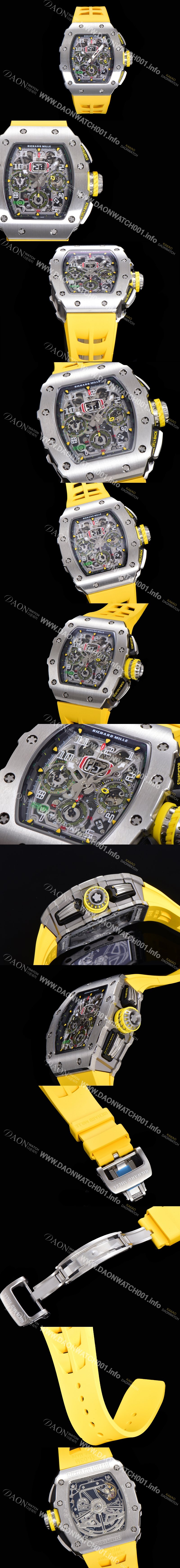 홍콩명품 [리차드밀레] 남성용 최고급형 RM11-03 플라이백 크로노그래프 50미리 스켈레톤 다이얼 오토매틱 무브먼트 RIC09637