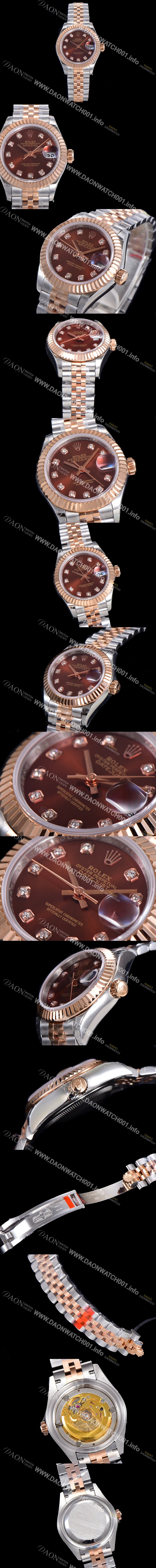 홍콩명품 [로렉스] 여성용 데이져스트 신형 m279171-0011 28mm 브라운 다이얼 쥬빌리 브레이슬릿 ETA2671오토매틱 무브먼 ROL00805
