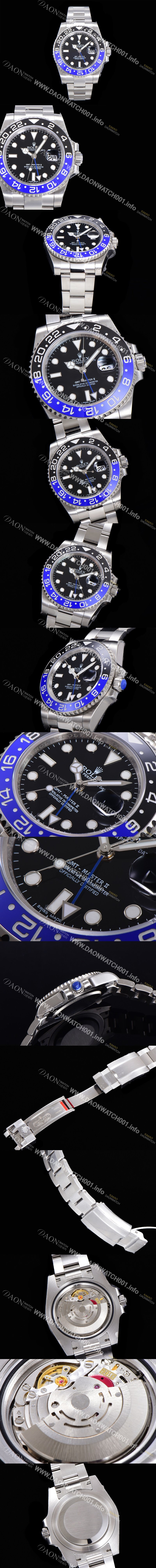 홍콩명품 [로렉스] 남성용 904L 스틸!! 2022신형 지엠티 마스터II  116710BLNR-78200 듀얼 타임  24시간 회전 베젤 신형 Cal. 3186 오토매틱 무브먼트 블랙 다이얼 브레이슬릿 ROL03318