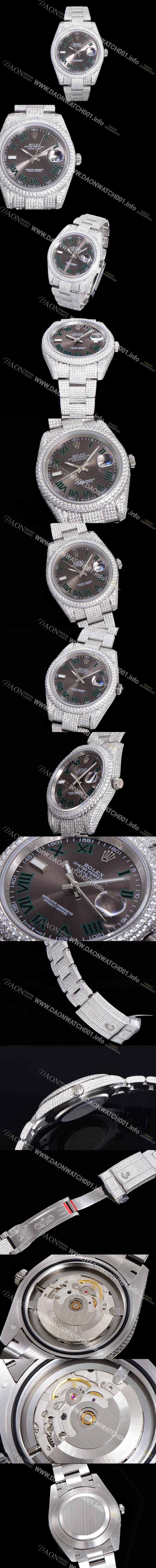 홍콩명품 [로렉스]남성용 데이져스트 126334 오토매틱 41mm 다이아몬드 그레이다이얼 ROL36311