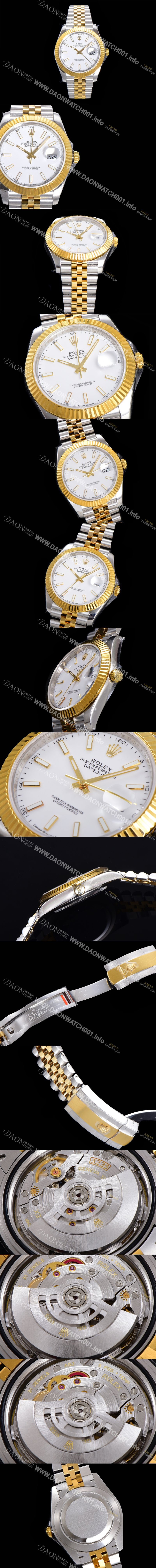 홍콩명품 [로렉스] 남성용 904L스틸!! 2022신형 데이져스트 41mm II 126333 !! 18K 옐로골드 화이트 다이얼 브레이슬릿 신형 Cal.3235 오토매틱 무브먼트 ROL09323