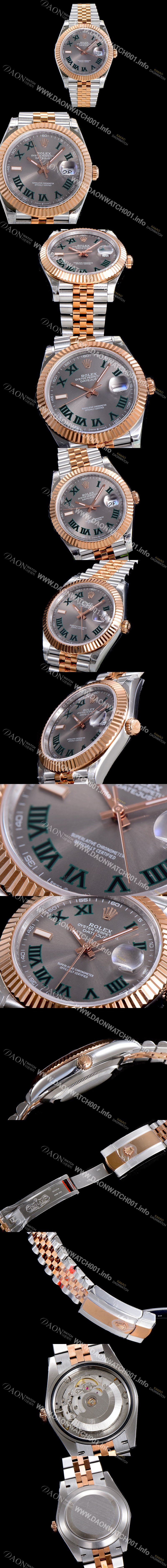 홍콩명품 [로렉스] 남성용 데이저스트 오토매틱 아시안2836-2/3235타입 41미리 18K옐루골드 투톤콤비 그레이다이얼rol42153