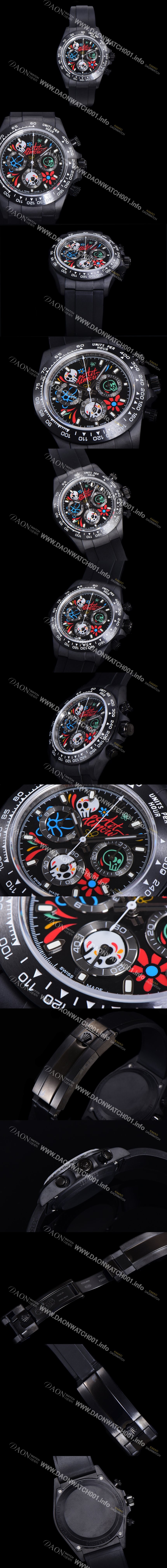 홍콩명품 [로렉스] 남성용 세라믹 데이토나 크로노그래프 오토매틱 A7750-2 타입 40mm 세라믹재질 세라믹밴드 블랙다이얼  rol1223