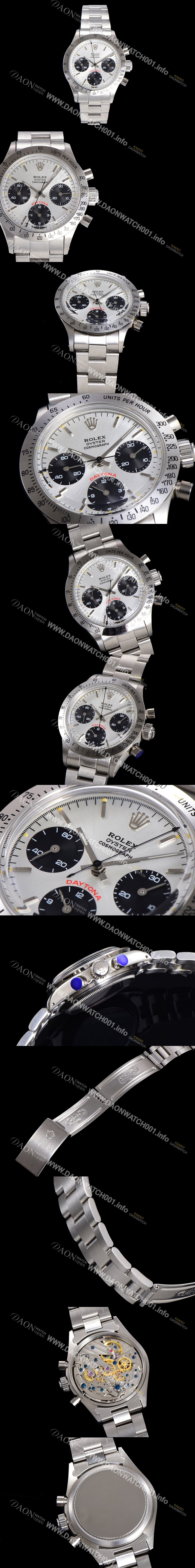 홍콩명품 [로렉스] 남성용 1965년 모델 클래식  코스모그래프 데이토나  Ref.6239 수동감기/기계식 37mm 스크류 다운 푸셔 메탈줄 화이트다이얼 rol5319