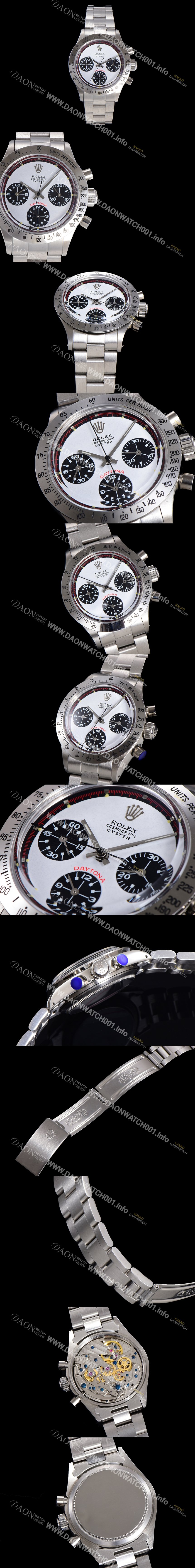홍콩명품 [로렉스] 남성용 1965년 모델 클래식  코스모그래프 데이토나  Ref.6239 수동감기/기계식 37mm 스크류 다운 푸셔 메탈줄 화이트다이얼 rol2159