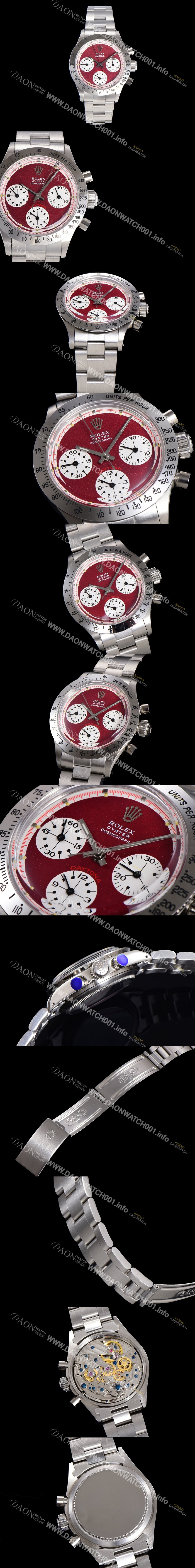 홍콩명품 [로렉스] 남성용 1965년 모델 클래식  코스모그래프 데이토나  Ref.6239 수동감기/기계식 37mm 스크류 다운 푸셔 메탈줄 브라운다이얼 rol2113