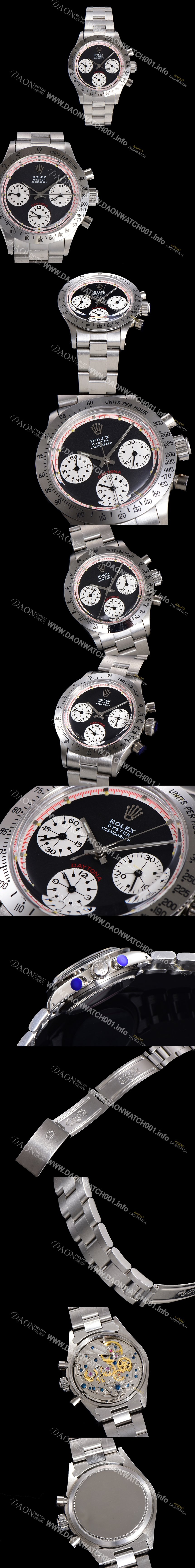 홍콩명품 [로렉스] 남성용 1965년 모델 클래식  코스모그래프 데이토나  Ref.6239 수동감기/기계식 37mm 스크류 다운 푸셔 메탈줄 블랙다이얼 rol2991