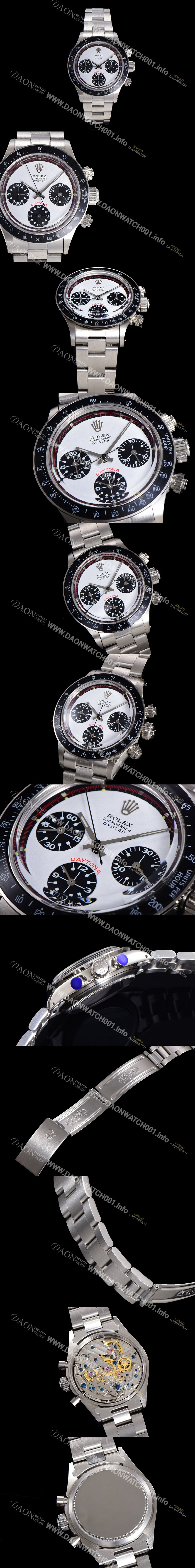홍콩명품 [로렉스] 남성용 1965년 모델 클래식  코스모그래프 데이토나   Ref.6241 수동감기/기계식 37mm 스크류 다운 푸셔 메탈줄 화이트다이얼 rol2151