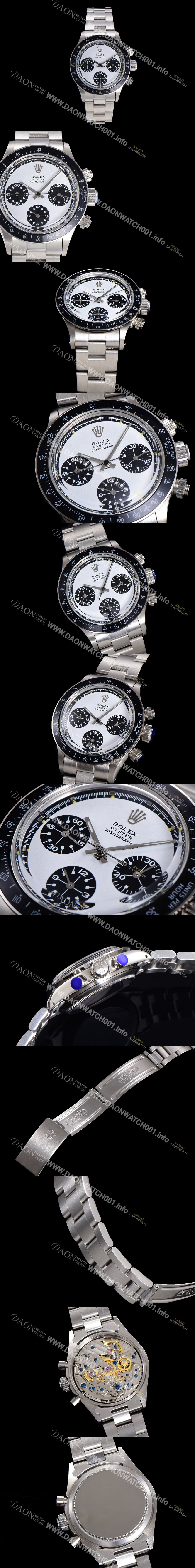홍콩명품 [로렉스] 남성용 1965년 모델 클래식  코스모그래프 데이토나   Ref.6241 수동감기/기계식 37mm 스크류 다운 푸셔 메탈줄 화이트다이얼 rol1959