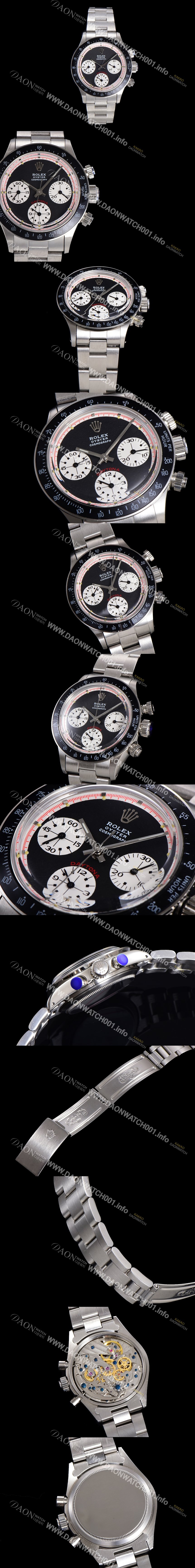 홍콩명품 [로렉스] 남성용 1965년 모델 클래식  코스모그래프 데이토나   Ref.6241 수동감기/기계식 37mm 스크류 다운 푸셔 메탈줄 블랙다이얼 rol3251