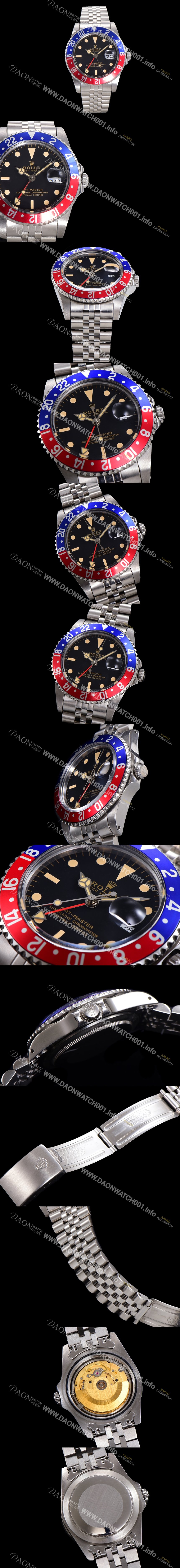 홍콩명품 [로렉스] 남성용 지엠티-마스터 클래식 모델 Ref.16700 오토매틱 E2836-2 타입 40mm 메탈줄 블랙다이얼 rol1295