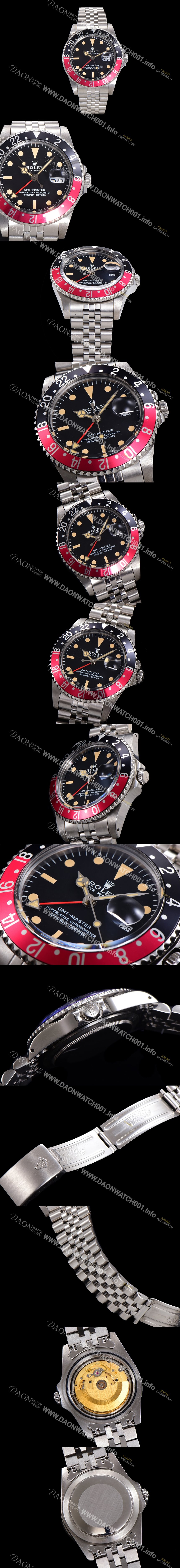 홍콩명품 [로렉스] 남성용 지엠티-마스터 클래식 모델 Ref.16700 오토매틱 E2836-2 타입 40mm 메탈줄 블랙다이얼 rol1251