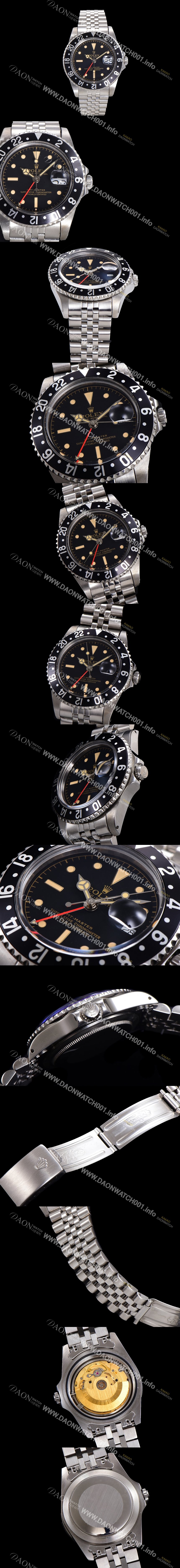 홍콩명품 [로렉스] 남성용 지엠티-마스터 클래식 모델 Ref.16700 오토매틱 E2836-2 타입 40mm 메탈줄 블랙다이얼 rol1593