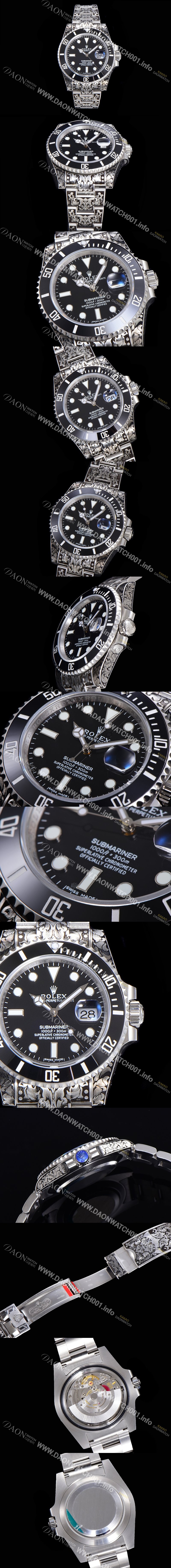 홍콩명품 [로렉스] 남성용 서브마리너 오토매틱 Cal.3135 타입 40mm 904L메탈+무늬 블랙다이얼 rol3259