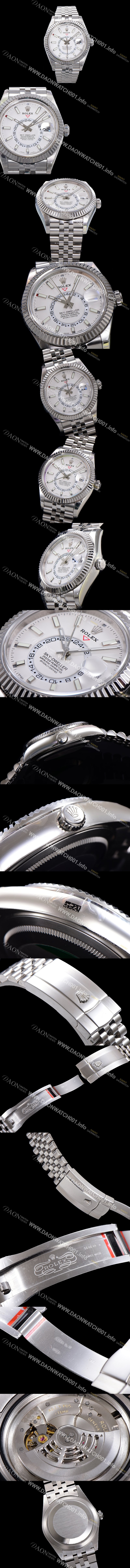 홍콩명품 [로렉스] 남성용 스카이-더웰러 오이스터 오토매틱 Cal.9001 타입 42mm 메탈줄 화이트다이얼  rol3151