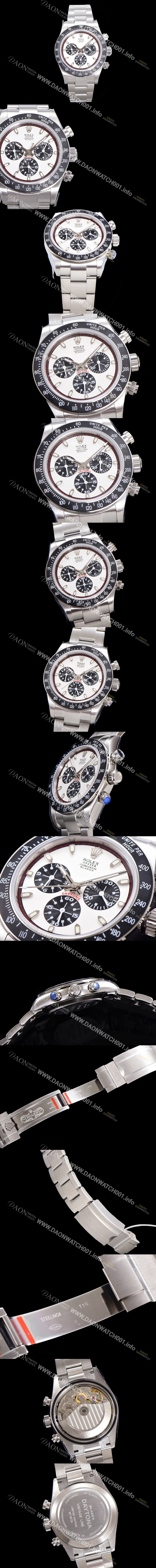 홍콩명품 [로렉스] 남성용 데이토나 6263 오토매틱 크로노그래프 ETA 7750-2 타입 40mm 메탈줄 화이트다이얼  rol8294