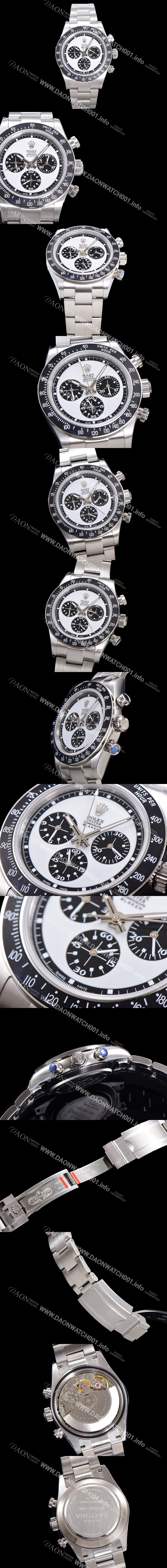 홍콩명품 [로렉스] 남성용 데이토나 6263 오토매틱 크로노그래프 ETA 7750-2 타입 40mm 메탈줄 화이트다이얼  rol6488