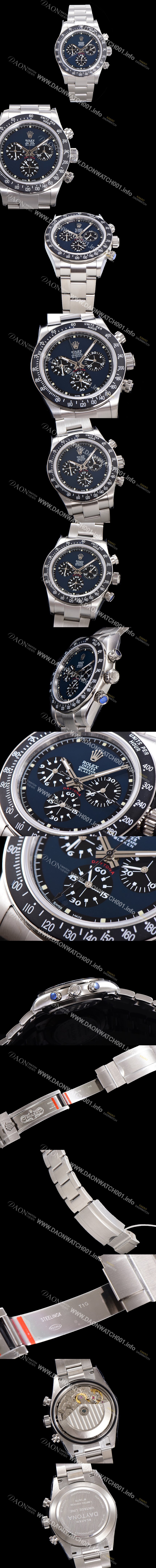 홍콩명품 [로렉스] 남성용 데이토나 6263 오토매틱 크로노그래프 ETA 7750-2 타입 40mm 메탈줄 블루다이얼  rol6824