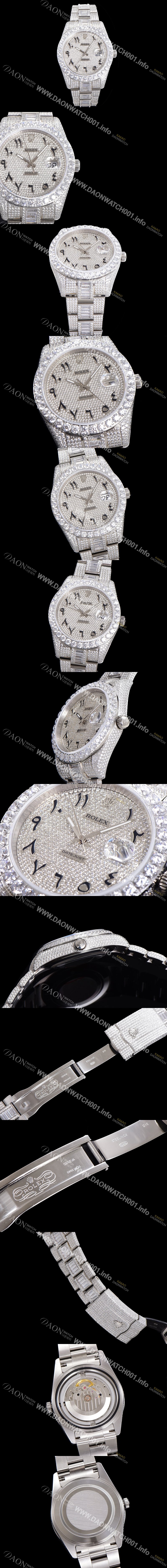 홍콩명품 [로렉스] 남성용 수제공정형 다이아 튜닝 데이져스트 오토매틱 ETA 2824-2 41mm 보석다이얼 rol02344