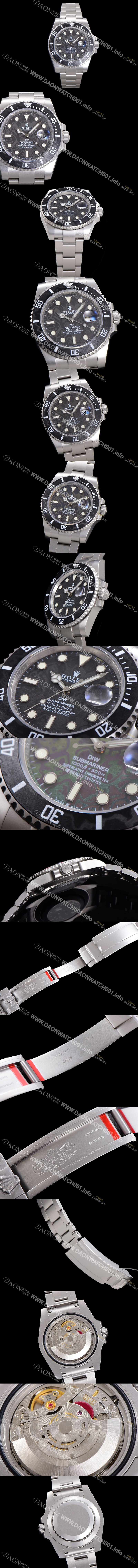 홍콩명품 [로렉스] 남성용 신형 케이스 업그레이드 러스털러스 스틸 재질 !  서브마리너 오토매틱 Cal.3135 40mm  카본 베젤 메탈줄 블랙다이얼 rol92464