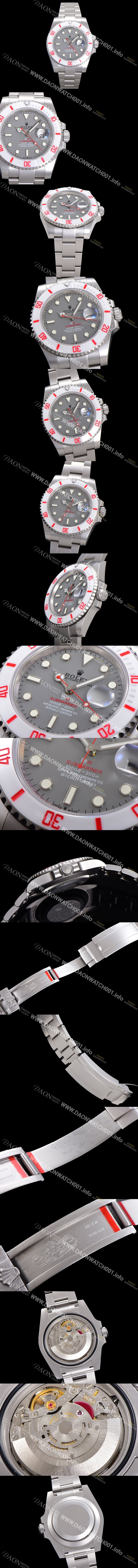 홍콩명품 [로렉스] 남성용 신형 케이스 업그레이드 러스털러스 스틸 재질 !  서브마리너 오토매틱 Cal.3135 40mm  세라믹베젤 메탈줄 그레이다이얼 rol90292