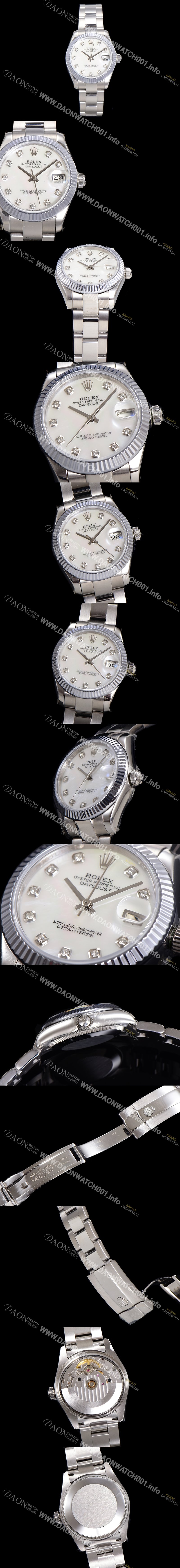 홍콩명품 [로렉스] 여성용 데이져스트 오이스터 31mm 레이디 오토매틱 3열 브레이슬릿 메탈줄 자게다이얼 rol56387
