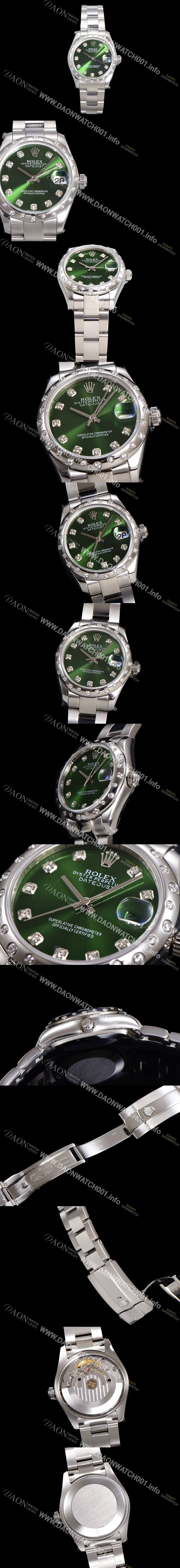 홍콩명품 [로렉스] 여성용 데이져스트 오이스터 31mm 레이디 오토매틱 하모니 베젤 3열 브레이슬릿 메탈줄 그린다이얼 r rol05234